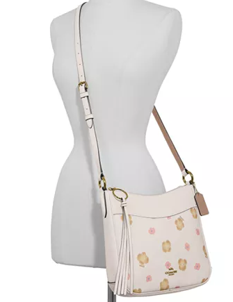 Coach Chaise Pansy Print Leather Crossbody