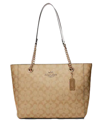 Coach cammie chain tote in signature canvas Clearance