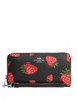 Coach Long Zip Around Wallet With Wild Strawberry Print