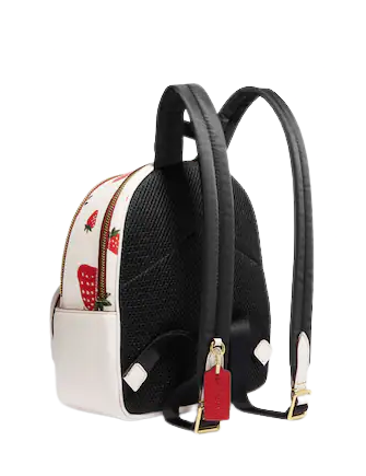 Coach Mini Court Backpack With Wild Strawberry Print