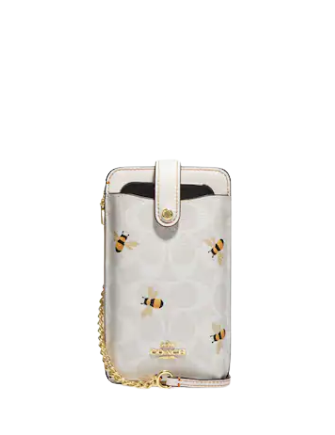 Coach Phone Crossbody In Signature Canvas With Bee Print Brixton