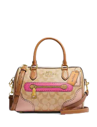 Coach Rowan Satchel in Signature Canvas with Trompe L'oeil Print