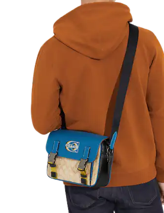 Coach Track Crossbody In Colorblock Signature Canvas With Coach