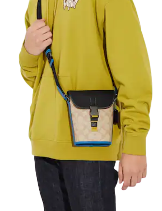 Coach Track Small Flap Crossbody In Colorblock Signature Coach Track Small Flap Crossbody In Colorblock Signature
