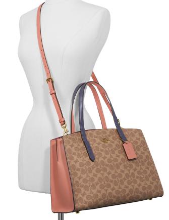 Coach Coated Canvas Signature Colorblock Charlie Satchel Brixton