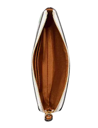 Coach Corner Zip Wristlet With Lime Print