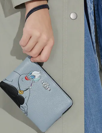 Coach Disney X Coach Corner Zip Wristlet With Ursula Motif