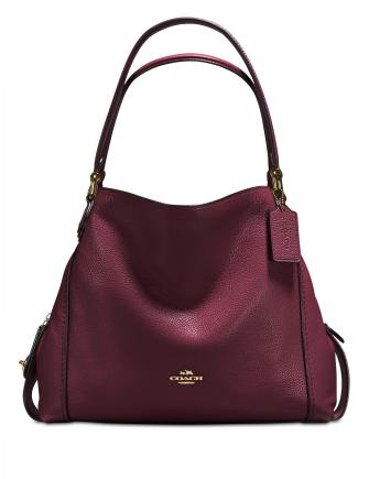 Coach edie 31 polished pebble leather shoulder bag deals