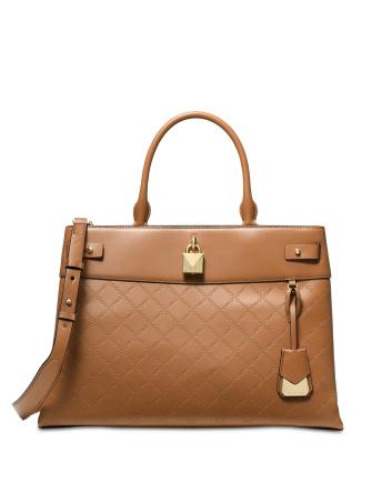 Gramercy chain embossed shop leather satchel