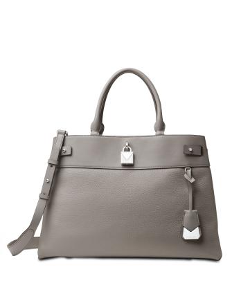 Michael michael kors gramercy polished leather online satchel