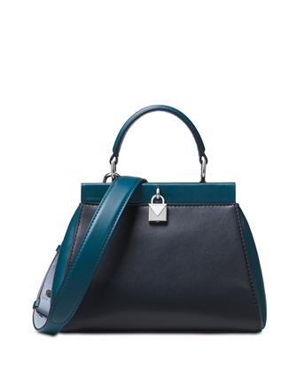 Michael michael kors gramercy sales polished leather top handle satchel
