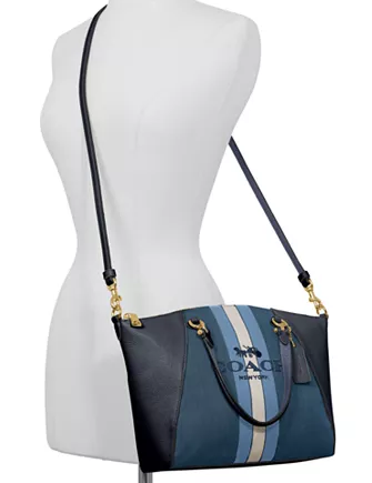 Coach horse and carriage jacquard prairie satchel sale