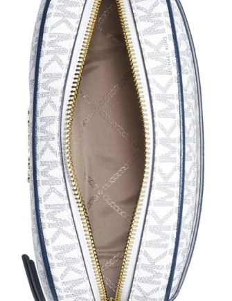 Michael Michael Kors Jet Set Charm Signature Oval Camera Crossbody