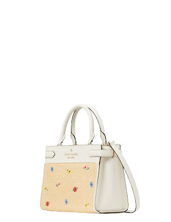 Kate Spade Staci Garden Bouquet Medium Satchel Crossbody Parchment Multi