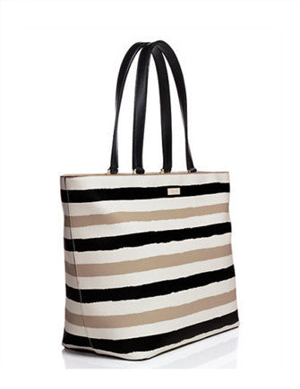 Kate Spade New York Grant Street Jules Grainy Vinyl Striped Tote