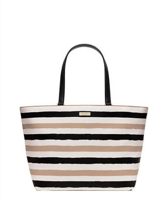 Kate Spade New York Grant Street Jules Grainy Vinyl Striped Tote