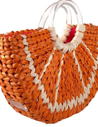 Kate Spade New York Orange Slice with a Twist Woven Tote