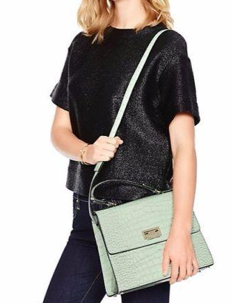 kate spade new york croc-embossed leather satchel bag