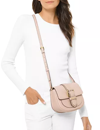 Michael Michael Kors Lillian Buckle Leather Small Crossbody Bag