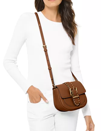 Michael Michael Kors Lillian Buckle Leather Small Crossbody Bag