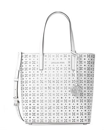 NWT! MICHAEL KORS WHITE MIRELLA MEDIUM EAST WEST PRIDE TOTE– WEARHOUSE  CONSIGNMENT