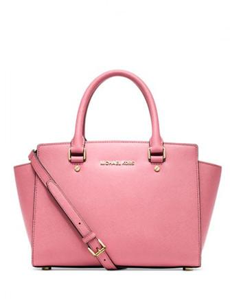 Michael Kors Selma Medium Top Zip Leather Satchel - Misty Rose