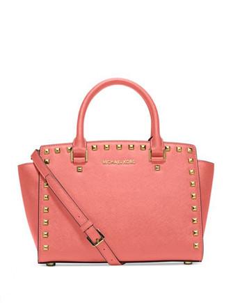 Michael Michael Kors Medium Selma Studded Saffiano Satchel Brixton Baker