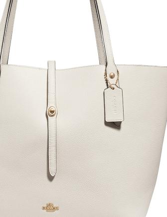 NWT Coach Polished Pebbled Leather Market Tote, MET Bronze #37756