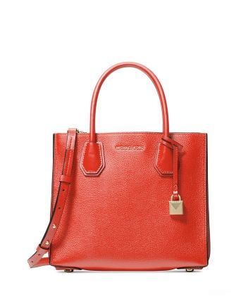 Michael Michael Kors Mercer Small Leather Accordion Tote Sea Coral