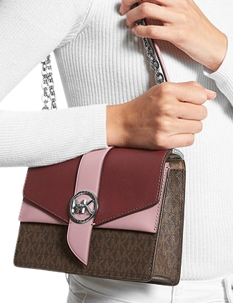 Michael Kors Ladies Greenwich Small Two-Tone Logo And Saffiano