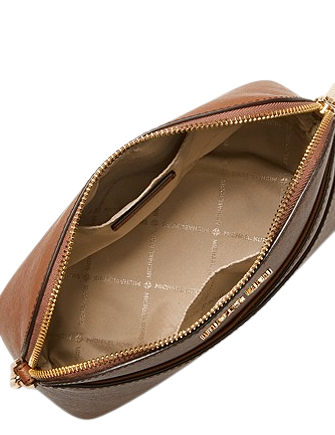 Michael Kors Large Brown Saffiano Leather Dome Crossbody Bag