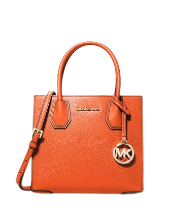 Michael Kors Mercer Medium Pebbled Leather Crossbody Bag in Orange - One Size