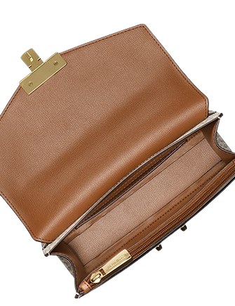 Michael Michael Kors Rose Medium Logo and Faux Leather Shoulder