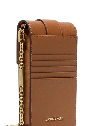 Small Tri-Color Saffiano Leather Smartphone Crossbody Bag