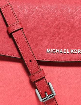Michael Kors Ava Small Leather Satchel- Bright Red