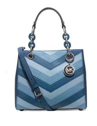 MICHAEL Michael Kors Cynthia Small Satchel Bag, Pale Blue