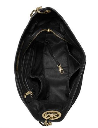 Cheap Michael Kors Fulton Leather Small Black Crossbody Bags