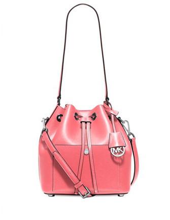 MICHAEL Michael Kors Greenwich Small Metallic-Paneled Textured-Leather Bucket  Bag - ShopStyle Clothes and Shoes