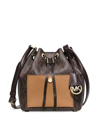 MICHAEL Michael Kors Greenwich Small Metallic-Paneled Textured-Leather Bucket  Bag - ShopStyle Clothes and Shoes