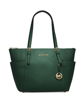 Michael Michael Kors Jet Set Top Zip Saffiano Leather Tote Moss