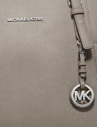 Michael Kors Black/White Stripe Saffiano Leather Jet Set Tote Michael Kors  | The Luxury Closet