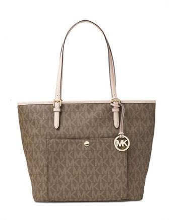 Michael Michael Kors Jet Set Item Large Top Zip Snap Pocket Tote Brixton Baker