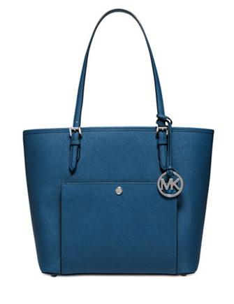 Jet set large leather pocket store tote bag