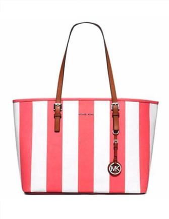 Michael Michael Kors Blue/White Saffiano Leather Small Stripe Travel Tote  Michael Kors