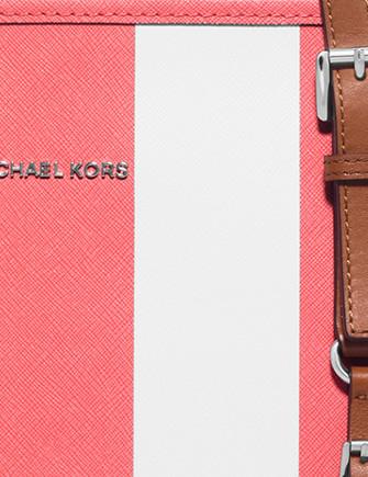 Michael Michael Kors Blue/White Saffiano Leather Small Stripe Travel Tote  Michael Kors
