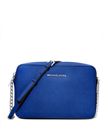 Michael Kors Jet Set Large Saffiano Leather Crossbody Bag for Women-Blue  price in Saudi Arabia,  Saudi Arabia