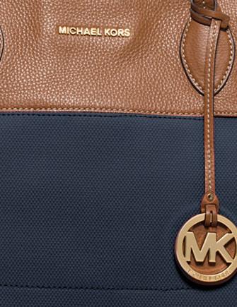 Michael kors blue and brown bag top