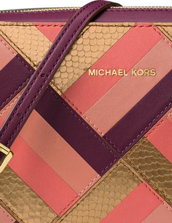 Michael Kors Brown Leather Patchwork Jet Set Crossbody Bag Michael Kors