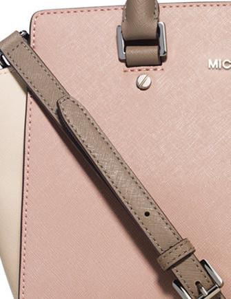 MICHAEL Michael Kors Selma Medium Color-Blocked Satchel in Pink