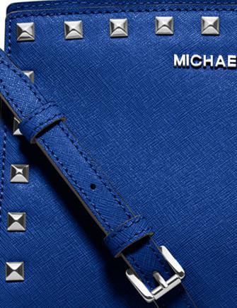 Michael Michael Kors Selma Medium Studded Saffiano Messenger